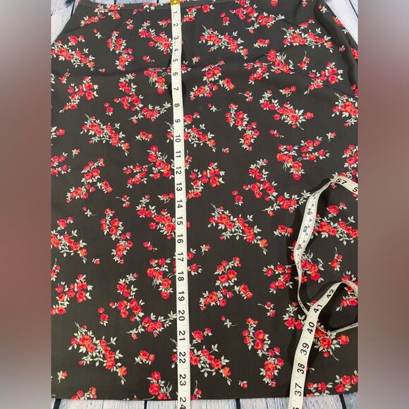 The Limited Gray Ditzy Floral Cottagecore Boho Midi Vintage Stretch Skirt 12 - Picture 6 of 8